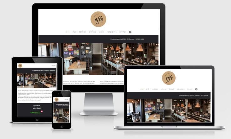 Website effe-overloon.nl weergegeven op verschillende devices.